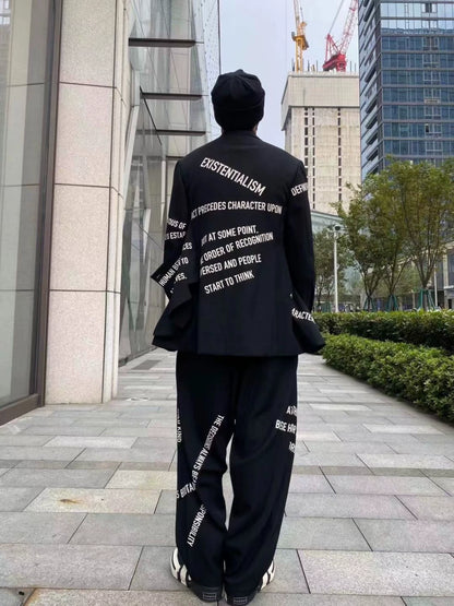 Yohji Yamamoto 21aw slogan subtitle suit jacket