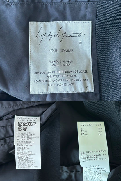 Yohji Yamamoto 21aw slogan subtitle suit jacket