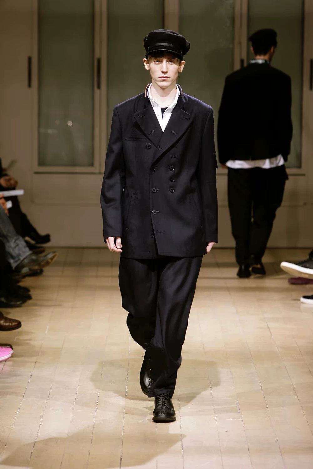 Yohji Yamamoto 08AW Centennial Leather Collar Double breasted Jacket