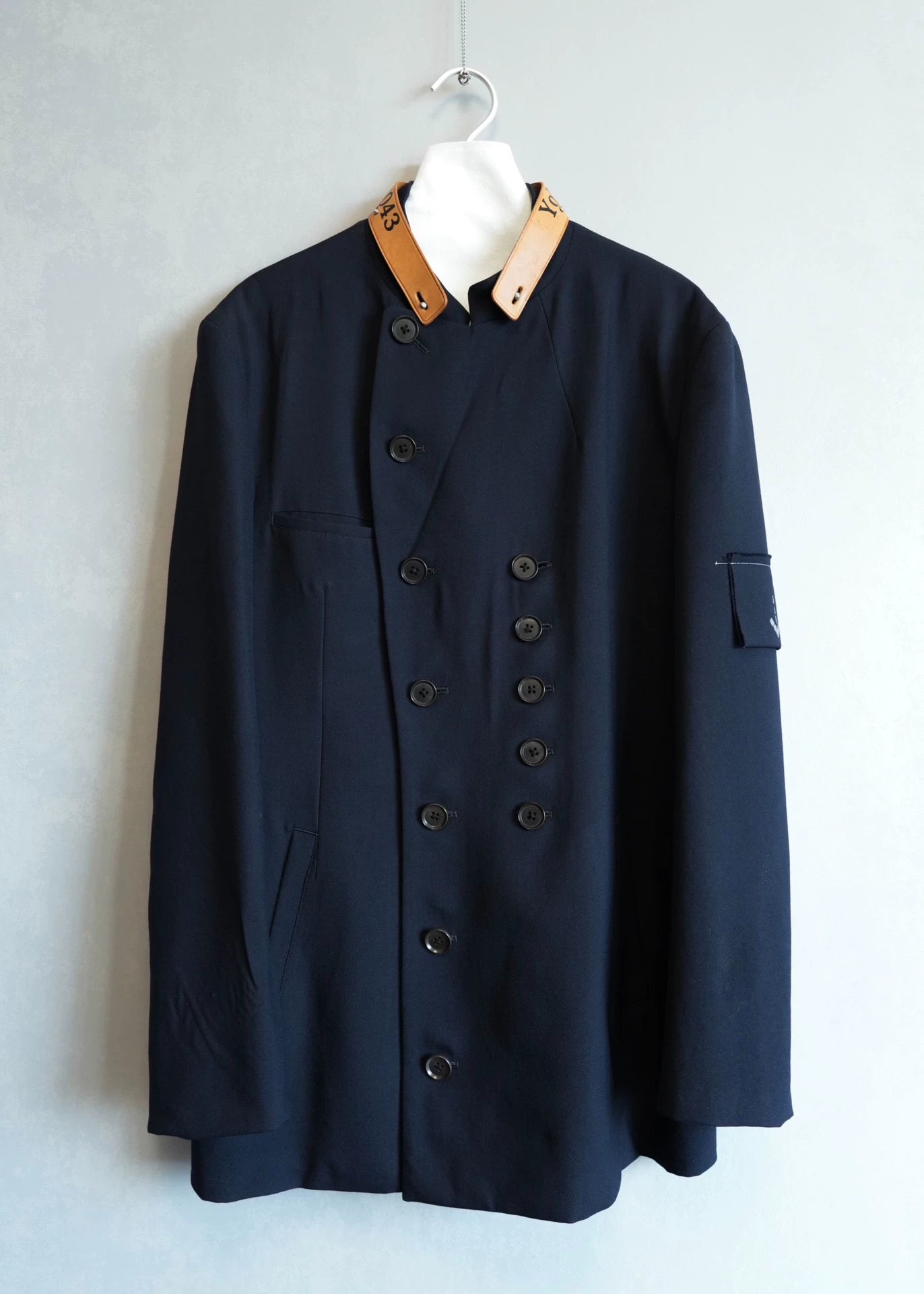 Yohji Yamamoto 08AW Centennial Leather Collar Double breasted Jacket