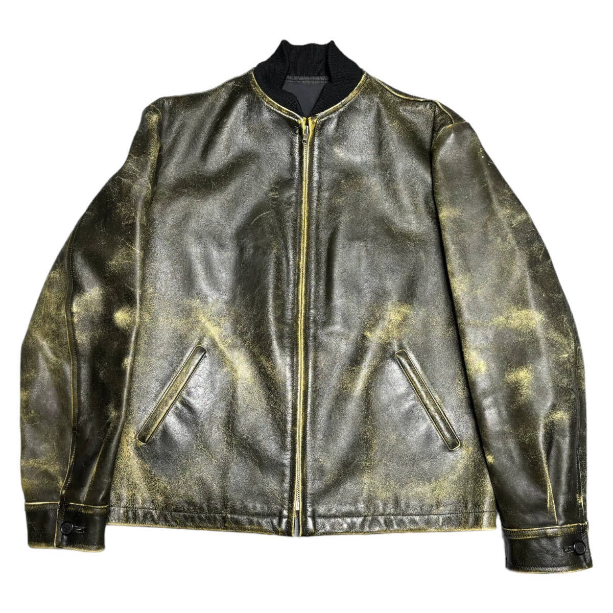 Yohji Yamamoto Y's for Men 92AW Explosive Bull Leather Jacket