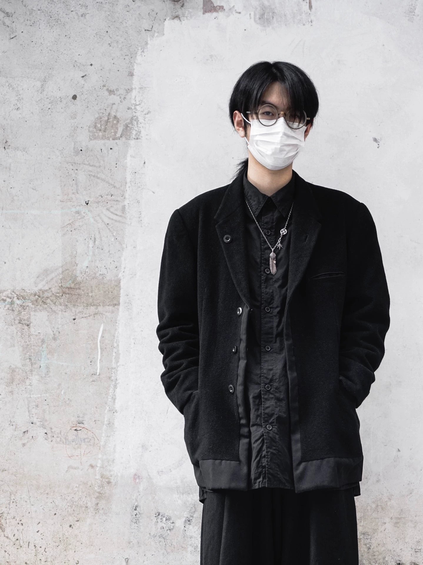 Yohji Yamamoto 01aw Mafia Cashmere Splicing Suit jacket