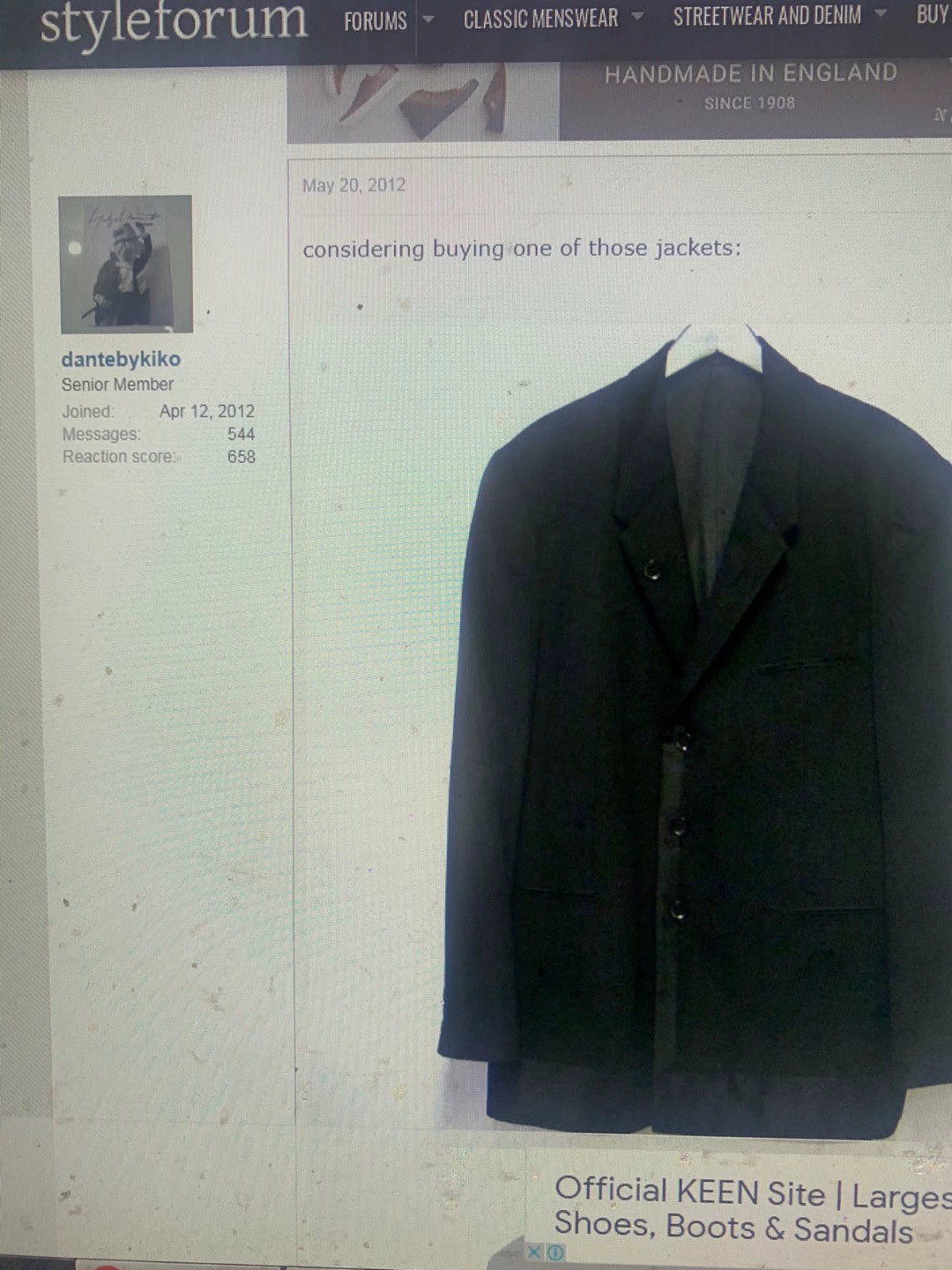 Yohji Yamamoto 01aw Mafia Cashmere Splicing Suit jacket