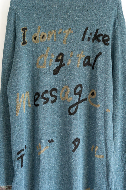 Yohji Yamamoto 22ss slogan graffiti silk sweater