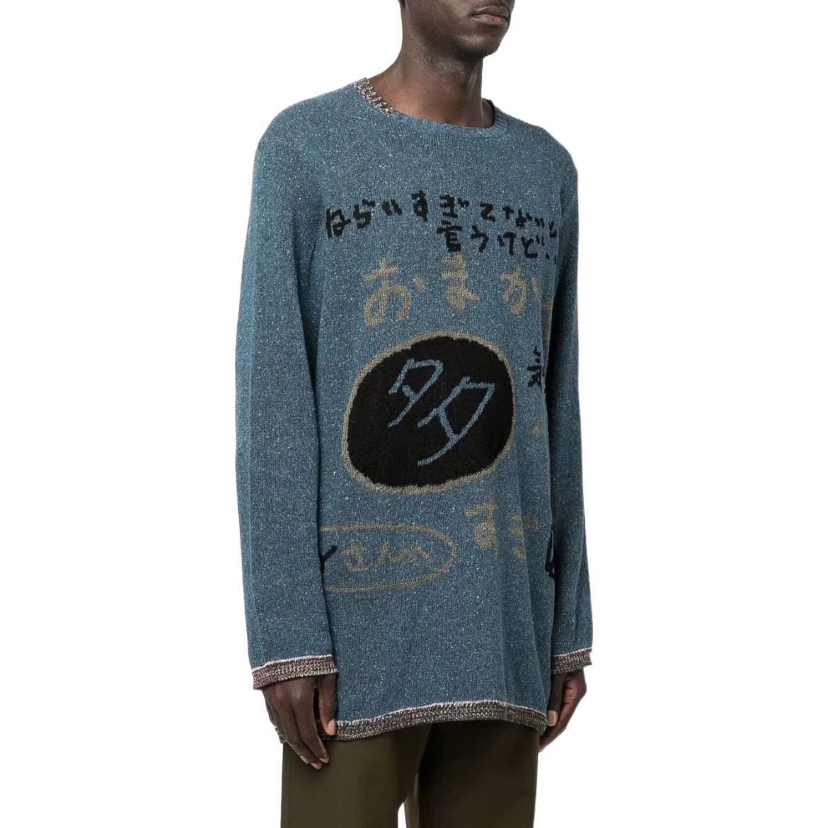 Yohji Yamamoto 22ss slogan graffiti silk sweater