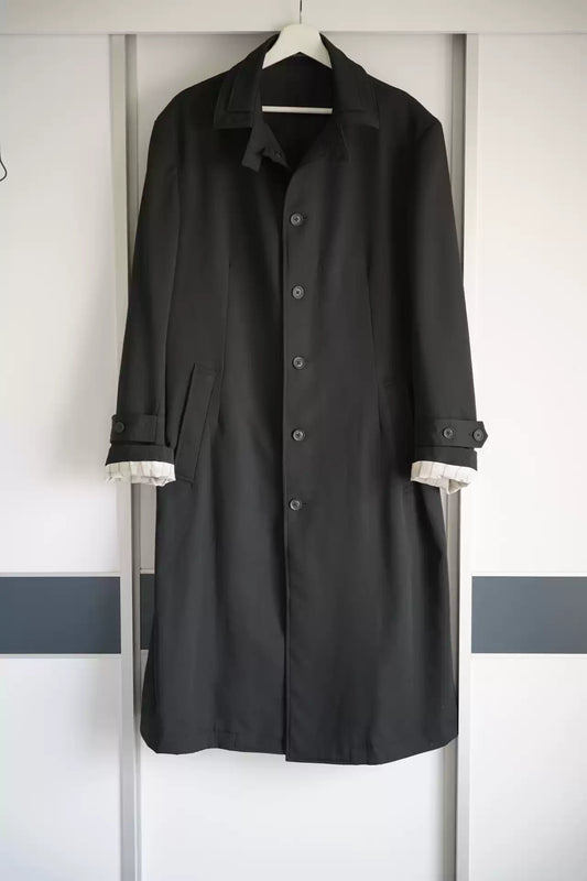 Yohji Yamamoto 22aw Double Collar Striped Sleeve Lined Coat
