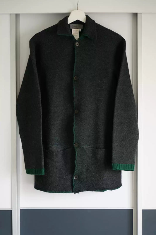 Yohji Yamamoto 03aw Green Thread Patchwork Wool Coat