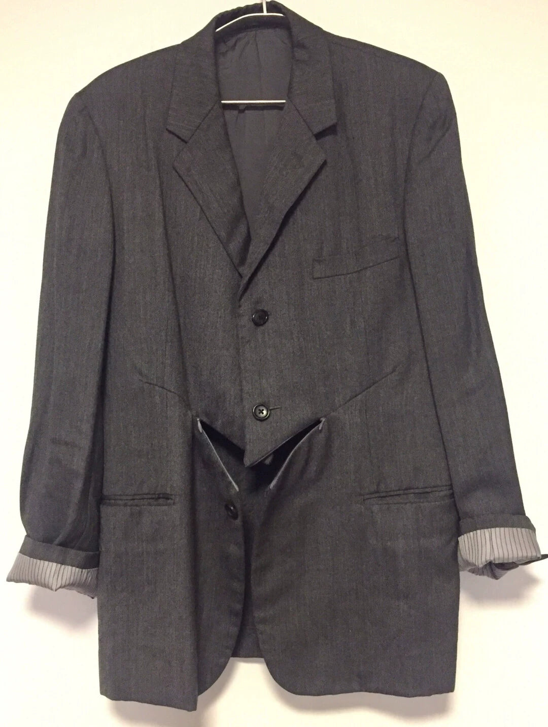 Yohji Yamamoto Y's for Men Grey Silk Wool Suit jacket