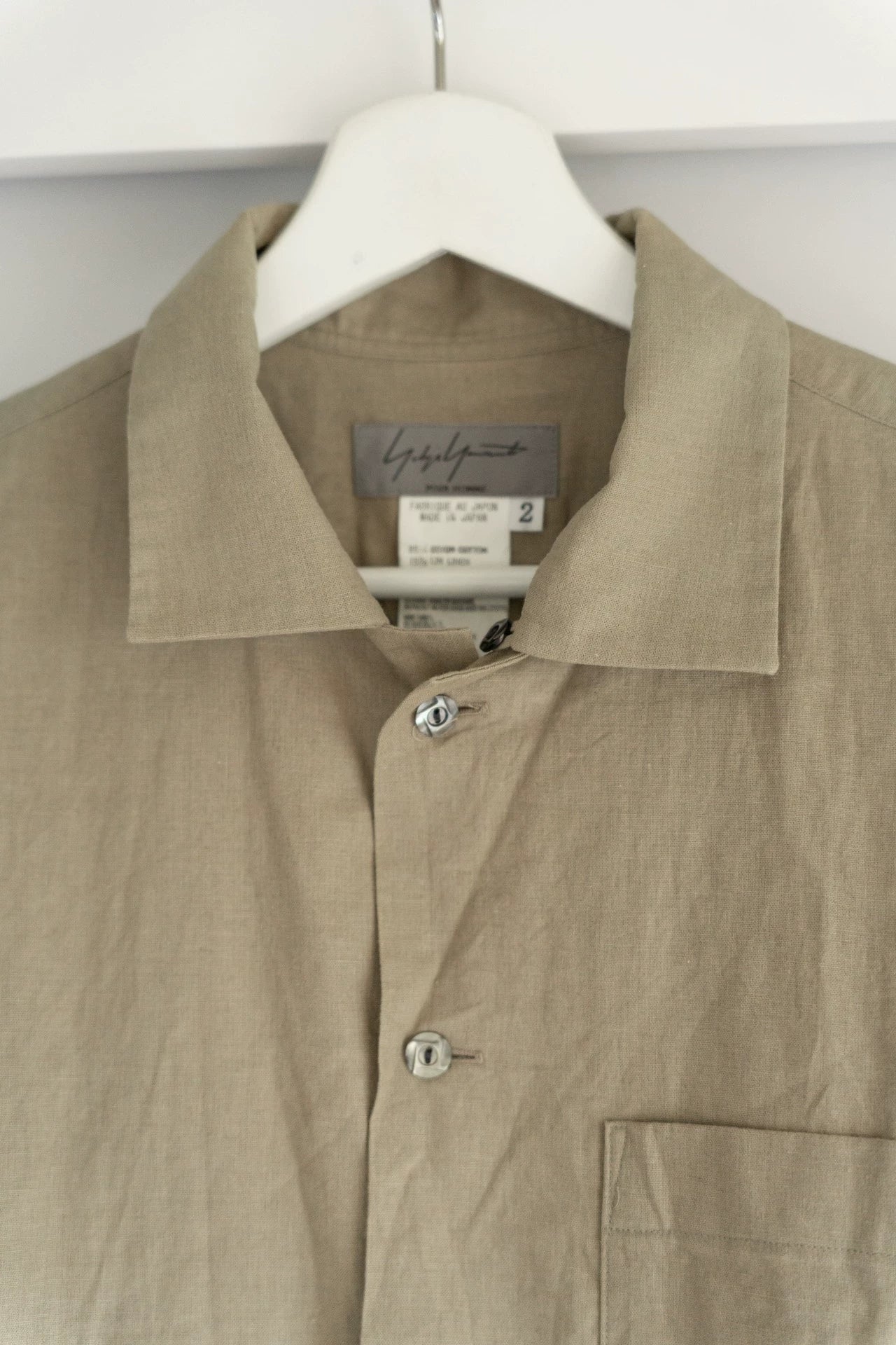 Yohji Yamamoto 05ss deconstructive collar short sleeved shirt