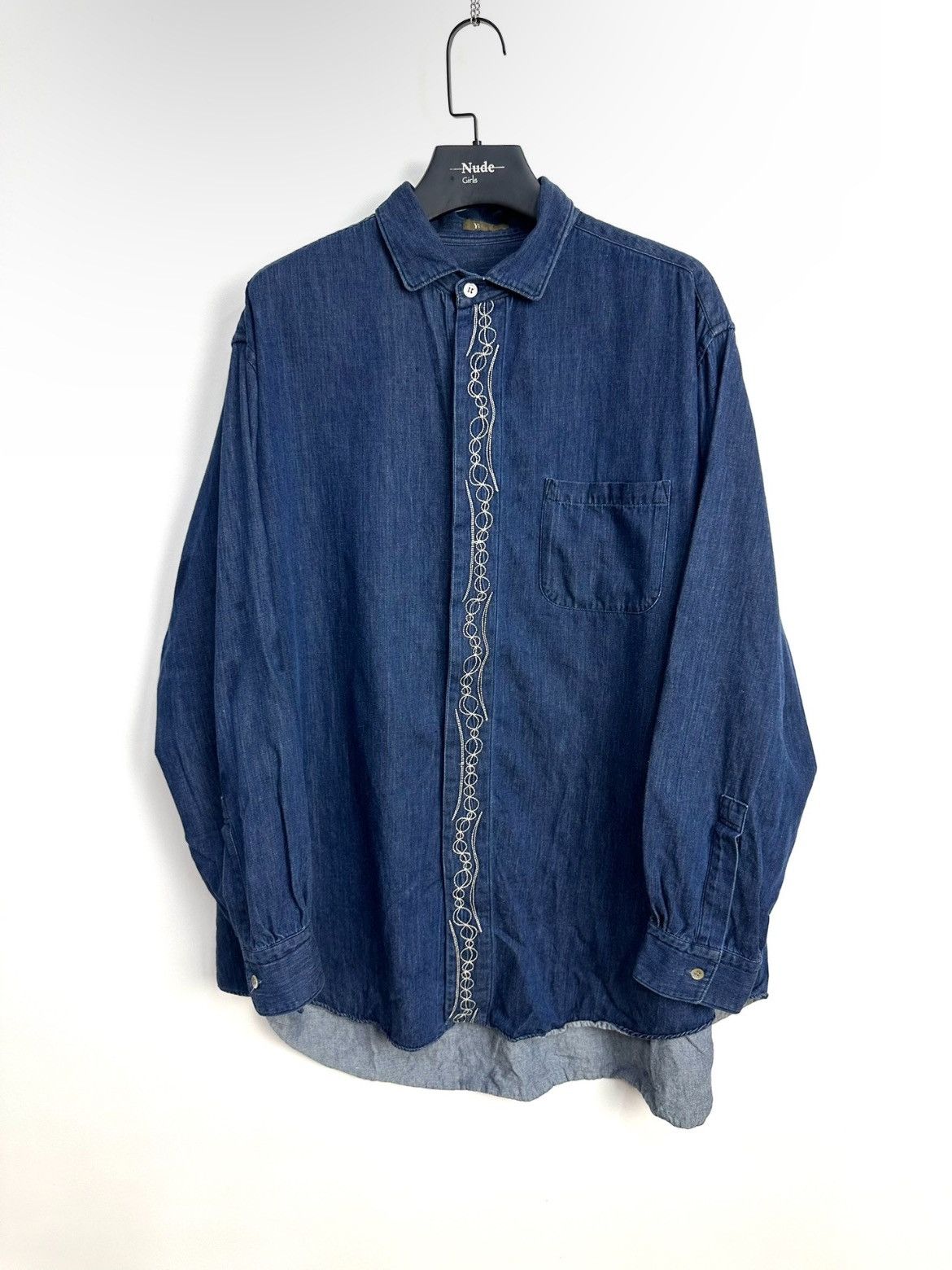 Yohji Yamamoto Ys 90s western tie stitch denim shirt - DMC