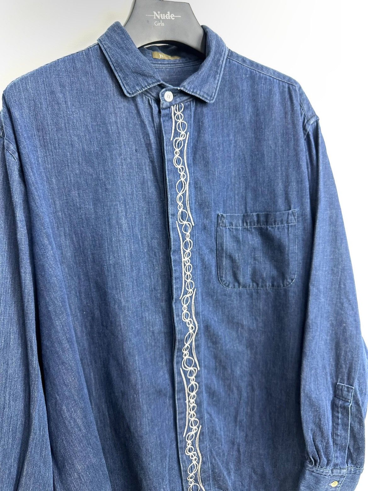 Yohji Yamamoto Ys 90s western tie stitch denim shirt - DMC