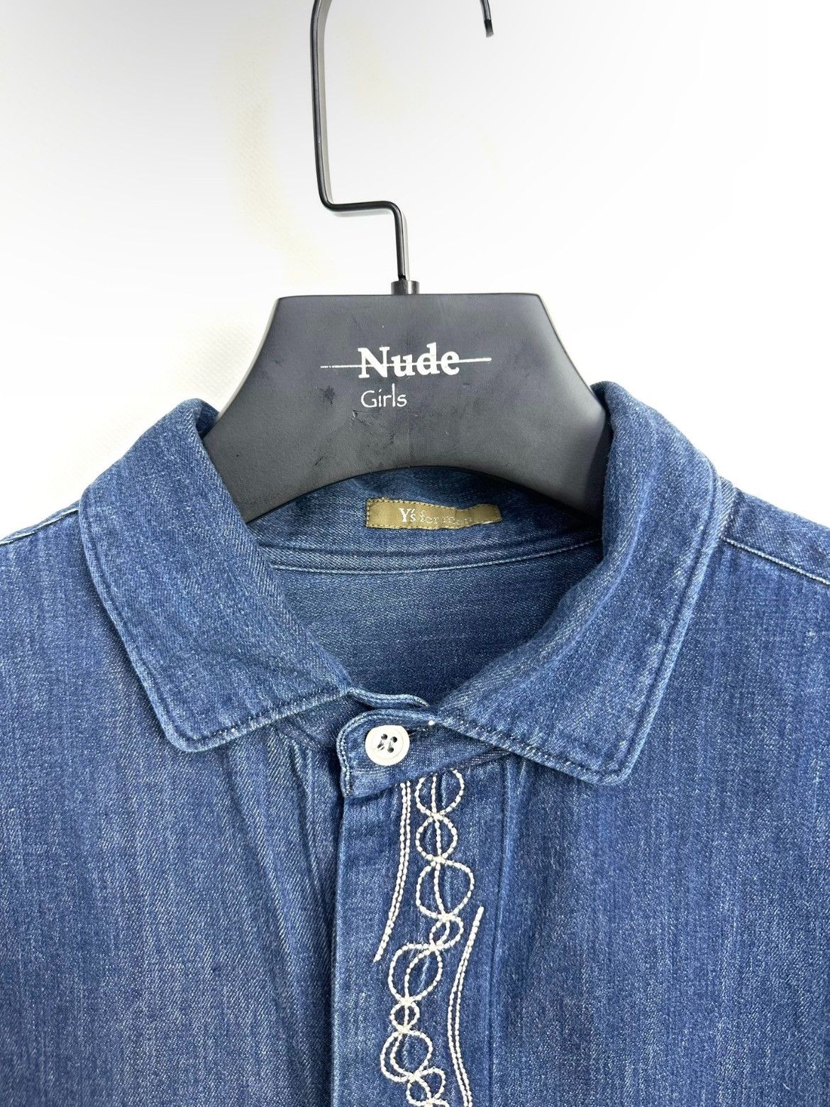 Yohji Yamamoto Ys 90s western tie stitch denim shirt - DMC