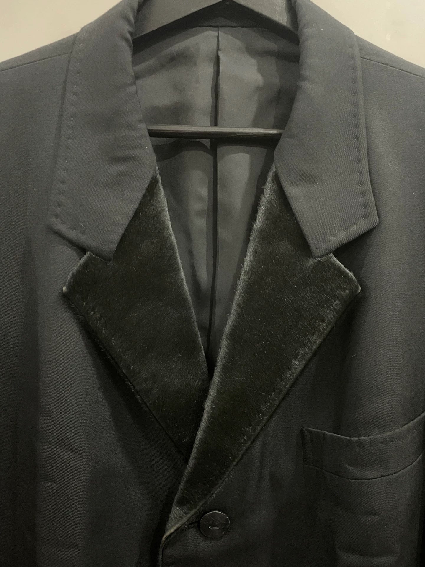 Yohji Yamamoto 2002aw Wings fur collar suit jacket