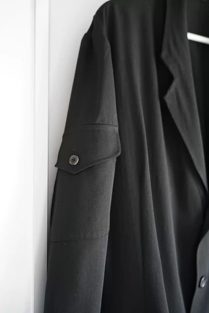 Yohji Yamamoto 17ss Multi-pocket Zip-up Long Blazer