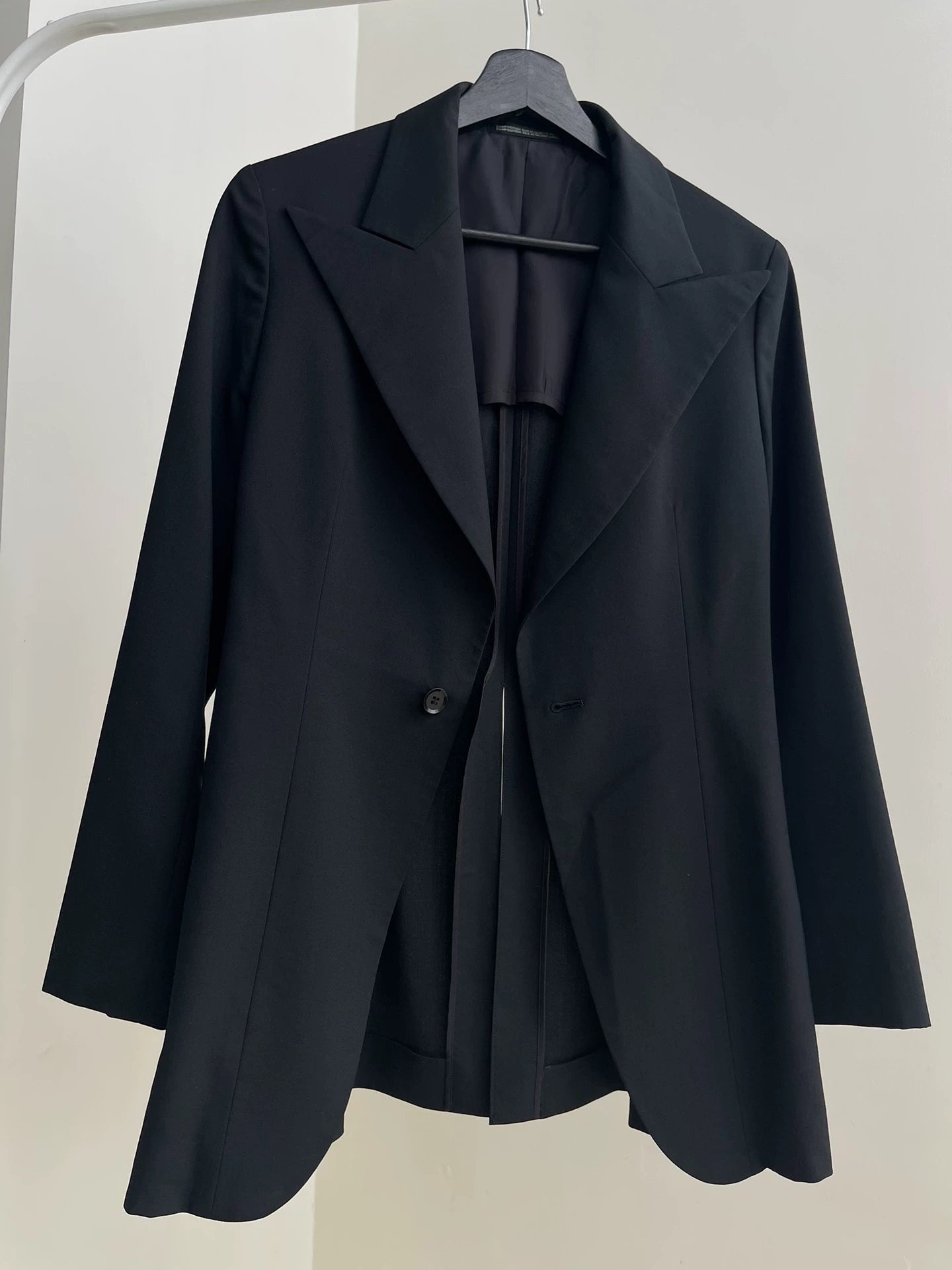 Yohji Yamamoto Noir black wool back slit suit jacket