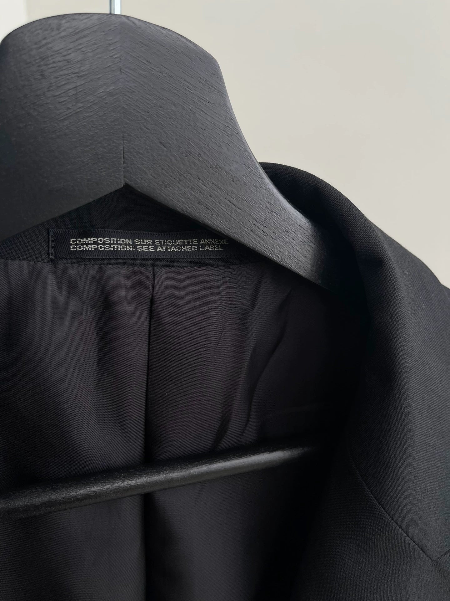 Yohji Yamamoto Noir black wool back slit suit jacket