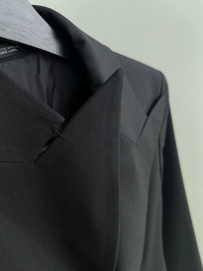 Yohji Yamamoto Noir black wool back slit suit jacket