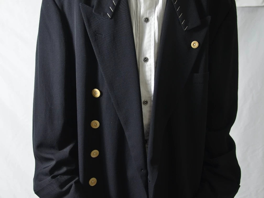 Yohji Yamamoto 98aw white button hand sewn open thread suit jacket