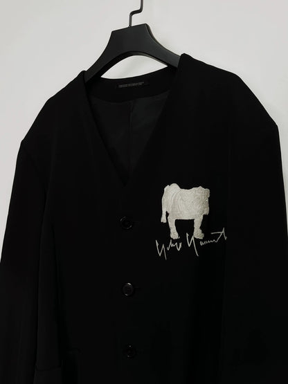 Yohji Yamamoto 90ss First Year Dog Embroidery Coat