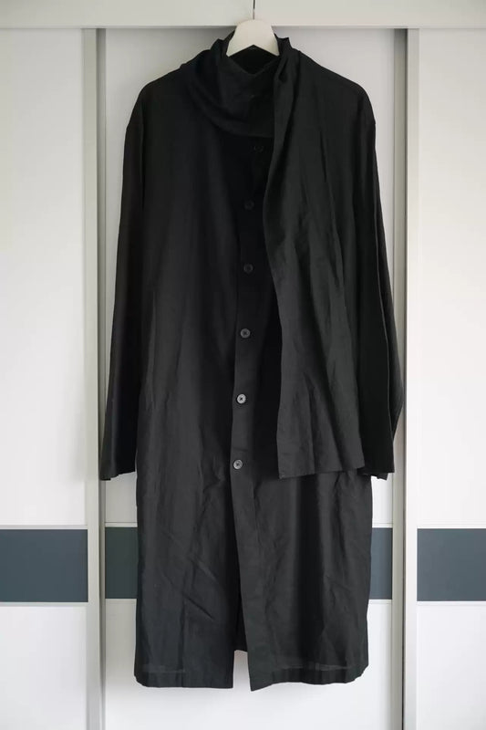 Yohji Yamamoto 17ss Cotton And Linen Scarf Coat
