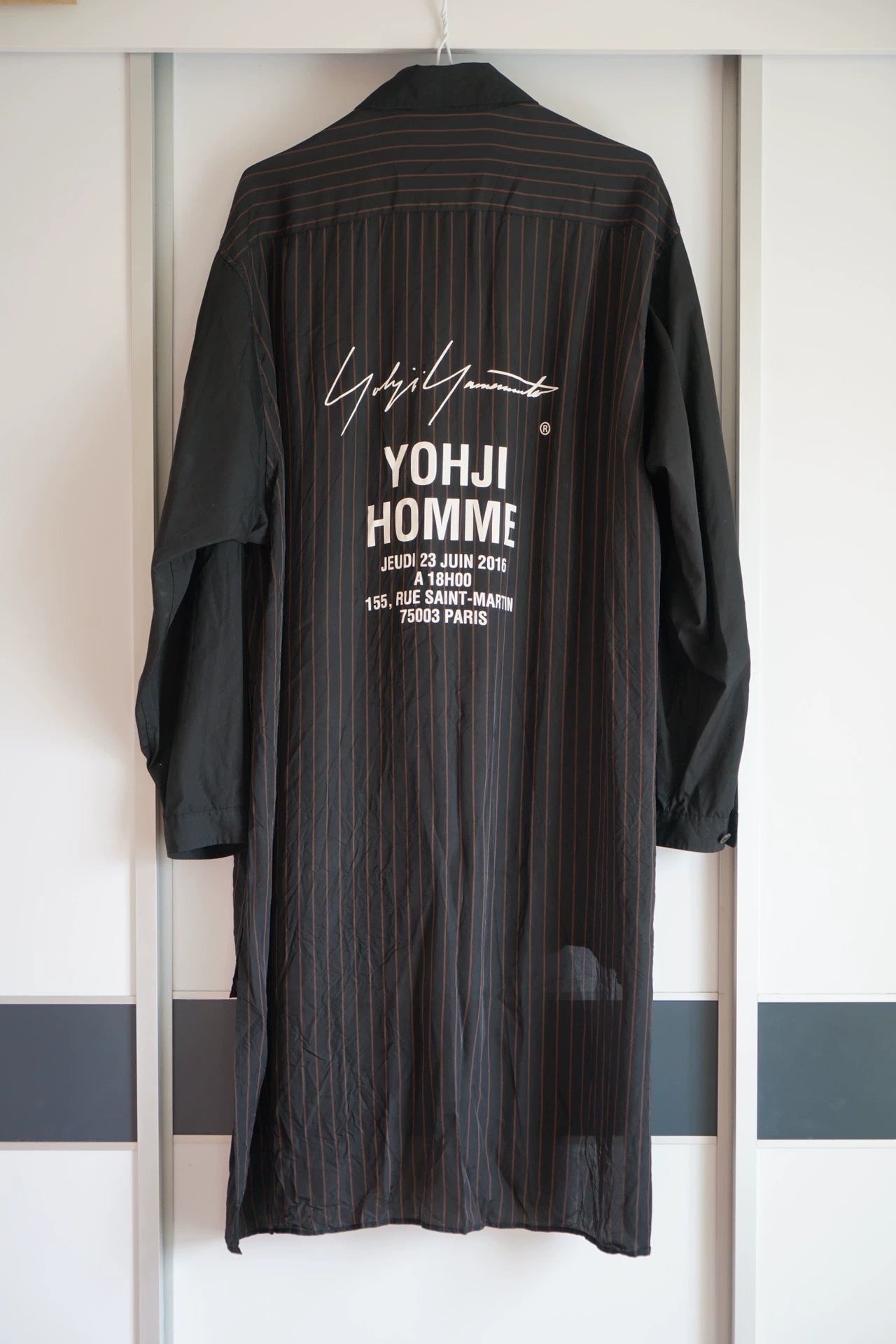 Yohji Yamamoto 18ss striped staff shirt