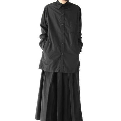 Yohji Yamamoto 17ss black shirt with front and back buttons