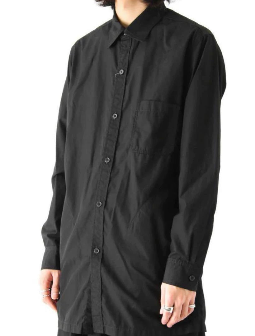 Yohji Yamamoto 17ss black shirt with front and back buttons