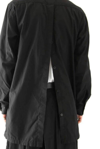 Yohji Yamamoto 17ss black shirt with front and back buttons