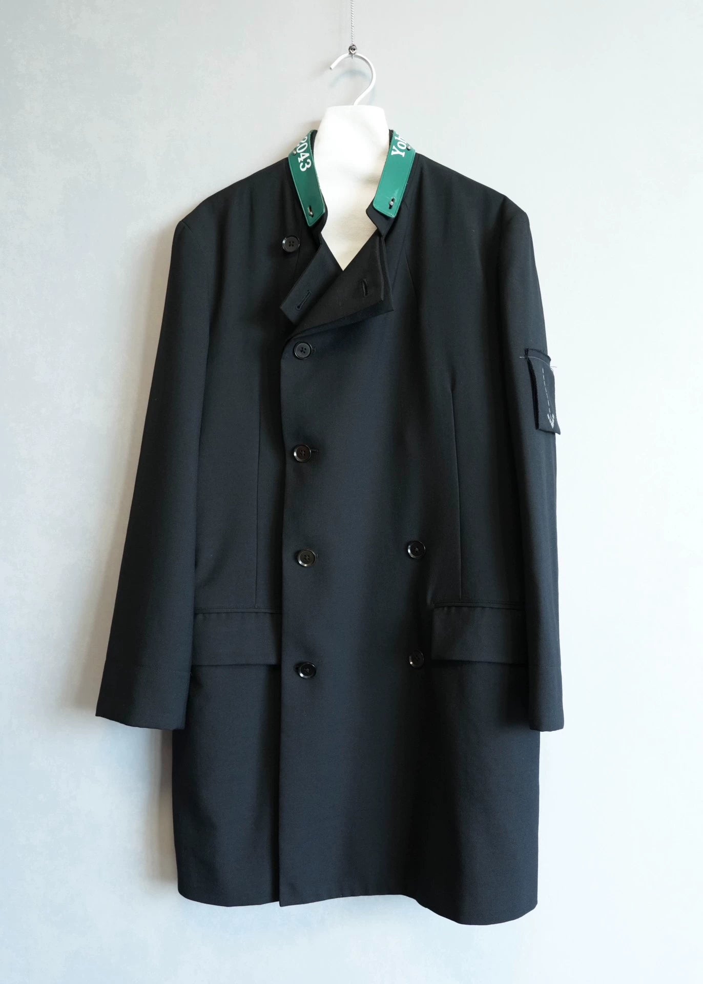 Yohji Yamamoto 08AW Centennial Leather Collar Double layer Double breasted Jacket