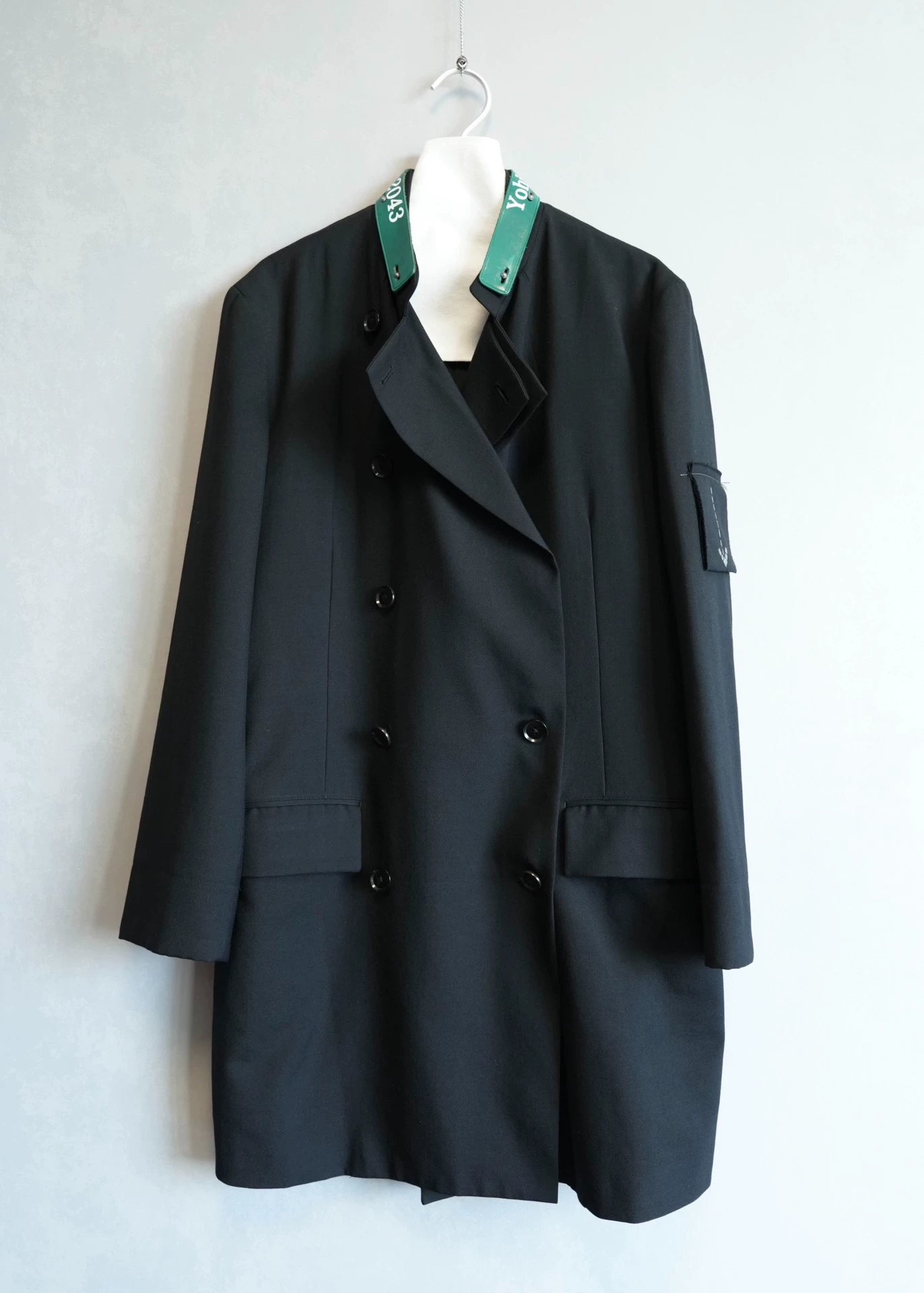 Yohji Yamamoto 08AW Centennial Leather Collar Double layer Double breasted Jacket