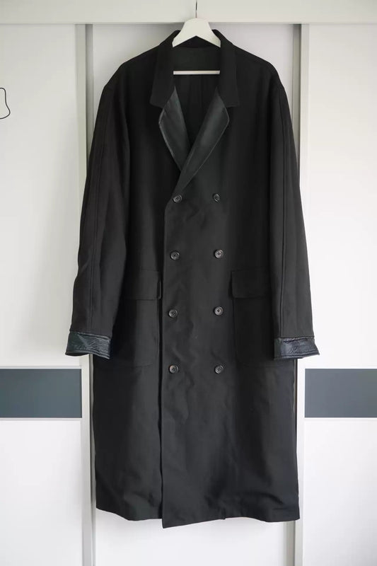 Yohji Yamamoto 94aw Puppet Period Reversible Coat With Silk Collar