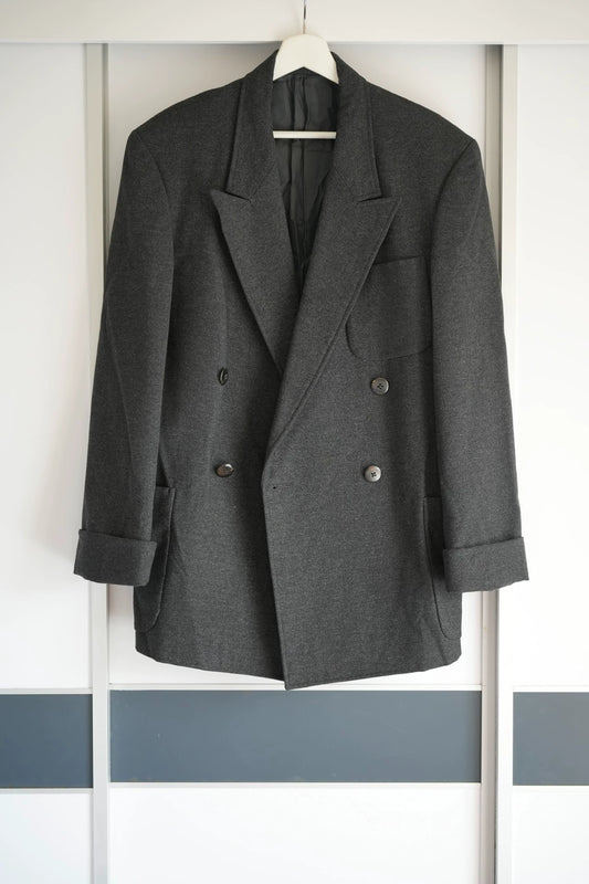 Yohji Yamamoto 88aw Black Grey Double breasted Suit jacket