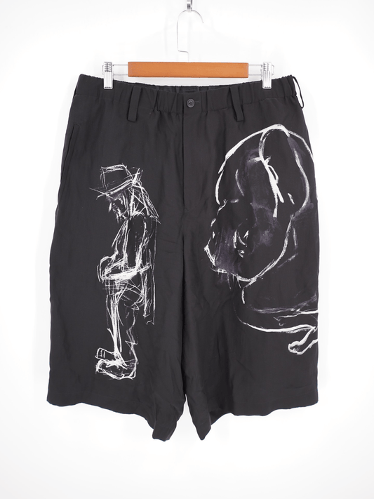 Yohji Yamamoto FW21 runway silk shorts (2) - DMC