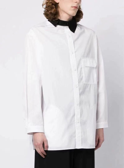 Yohji Yamamoto 22aw runway asymmetrical collar long sleeved shirt