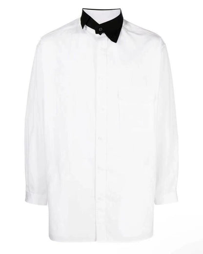 Yohji Yamamoto 22aw runway asymmetrical collar long sleeved shirt