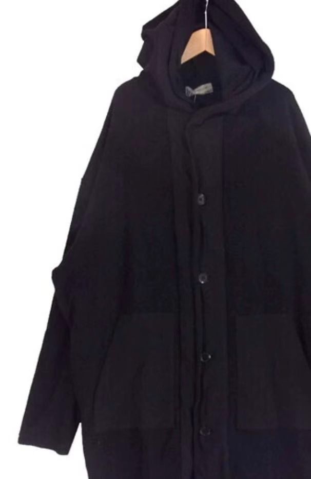 Yohji Yamamoto Wool And Cotton Blend Cape Coat - DMC