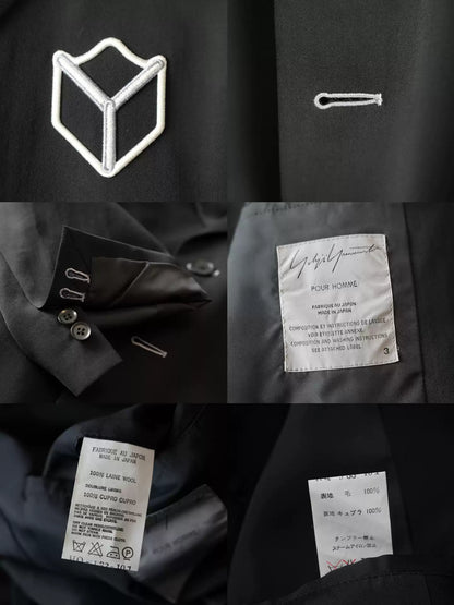 Yohji Yamamoto 03SS Embroidered Badge Coat
