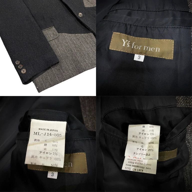 Yohji Yamamoto Y's for Men Wool Splicing Jacket