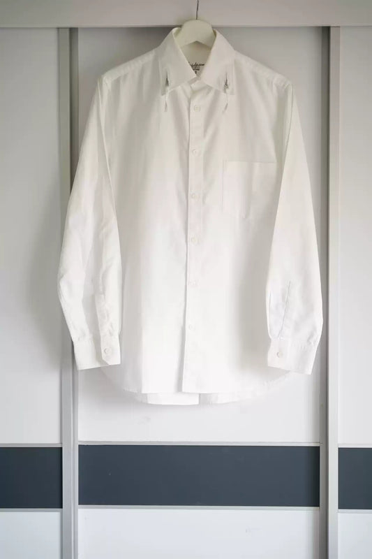 Yohji Yamamoto 13ss Knot Zip-up Collar White Shirt