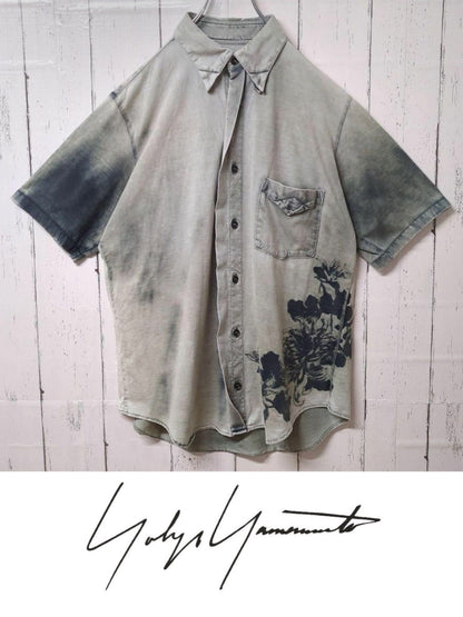 Yohji Yamamoto Ys 90s ink flower print shirt - DMC