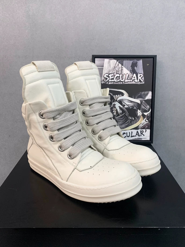 Rick Owens Geobasket Sneakers in Milk Color-yf