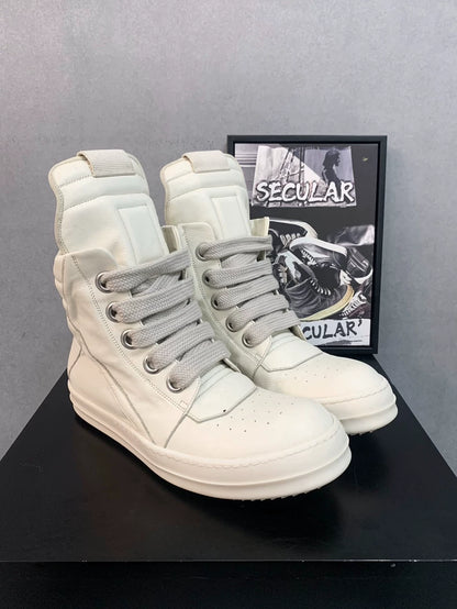 Rick Owens Geobasket Sneakers in Milk Color-yf