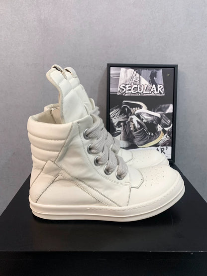 Rick Owens Geobasket Sneakers in Milk Color-yf