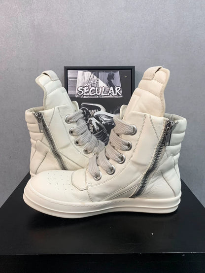 Rick Owens Geobasket Sneakers in Milk Color-yf
