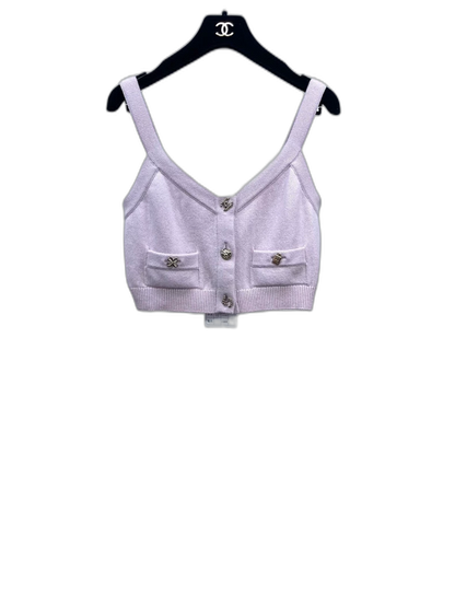 Chanel Pink Knit Cashmere Cami Top