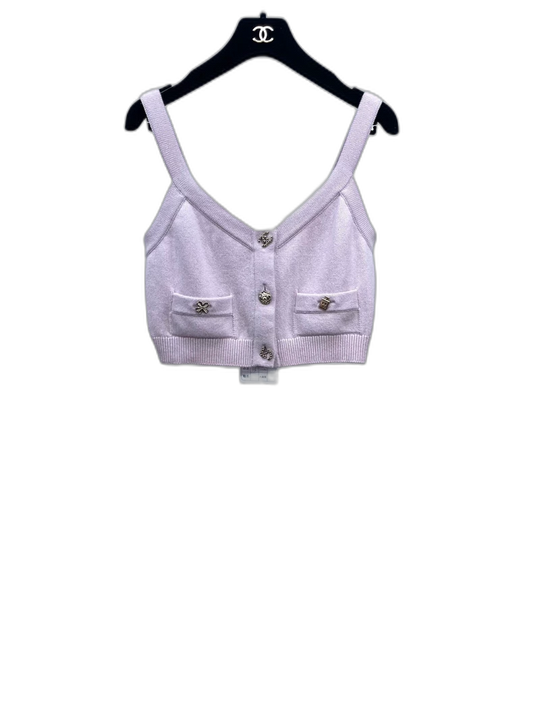 Chanel Pink Knit Cashmere Cami Top