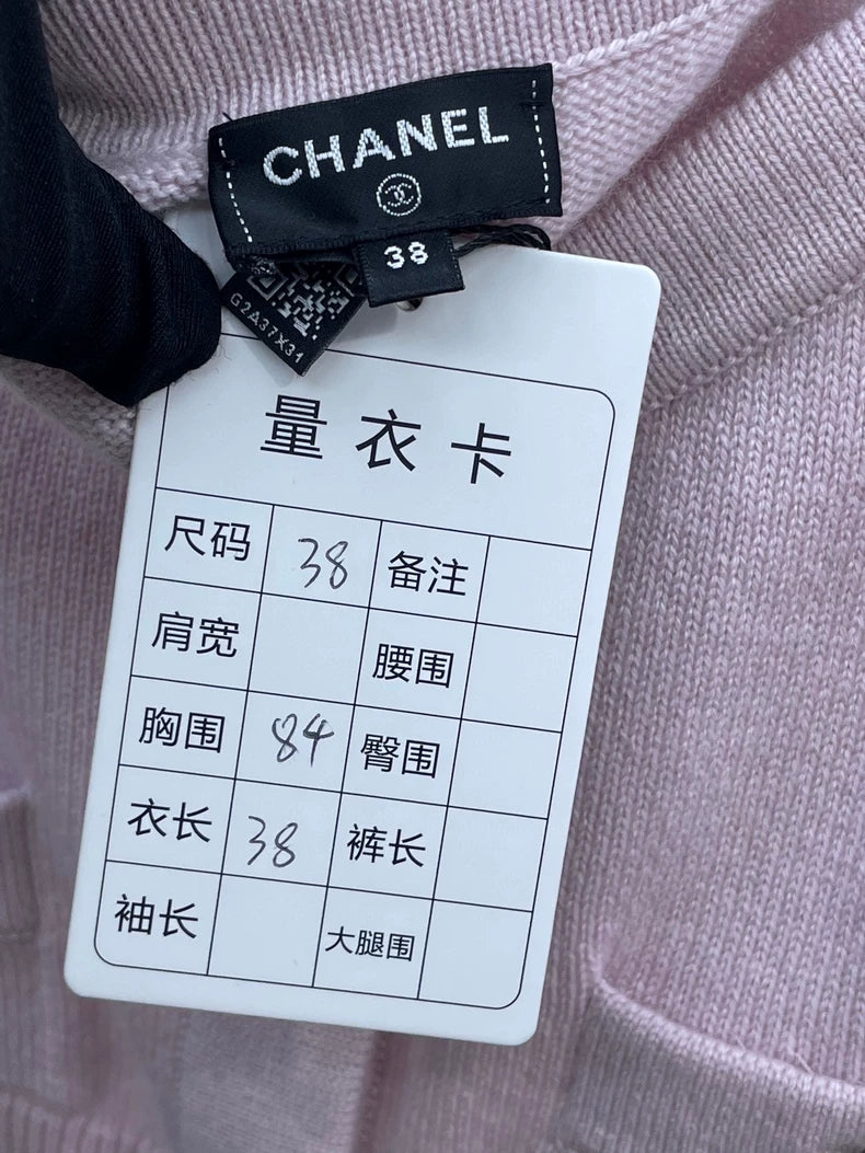 Chanel Pink Knit Cashmere Cami Top