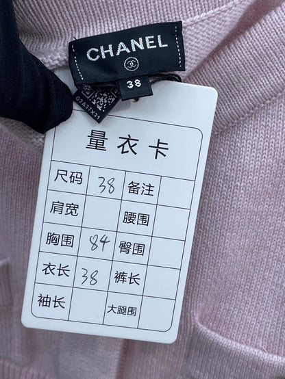 Chanel Pink Knit Cashmere Cami Top