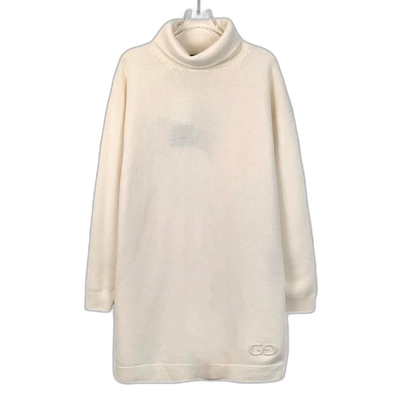 Gucci Beige Logo Embroidered Knit Sweater