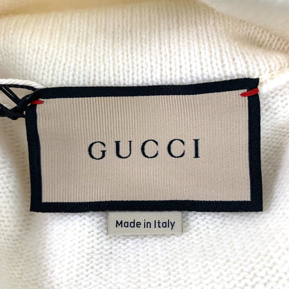 Gucci Beige Logo Embroidered Knit Sweater